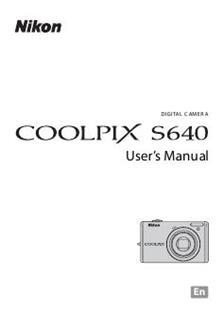 Nikon Coolpix S640 Printed Manual